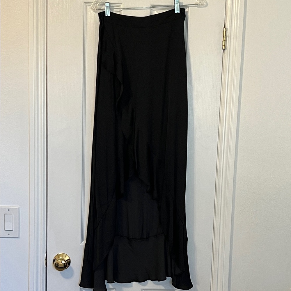 Naked Zebra Elegant Black Maxi Wrap Skirt